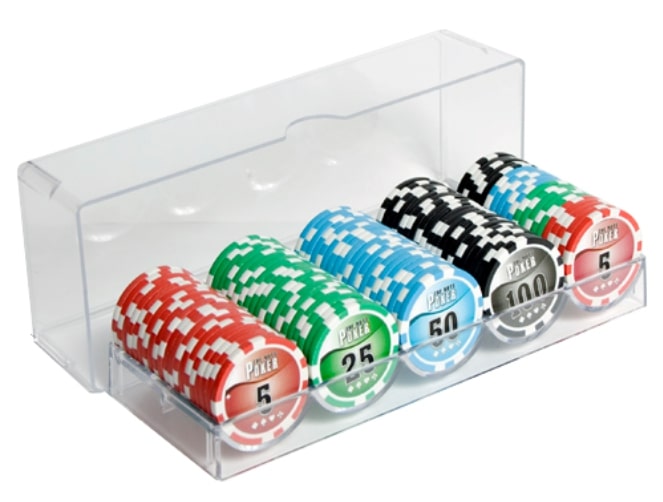 набор доступных по цене покерных фишек с номиналом 